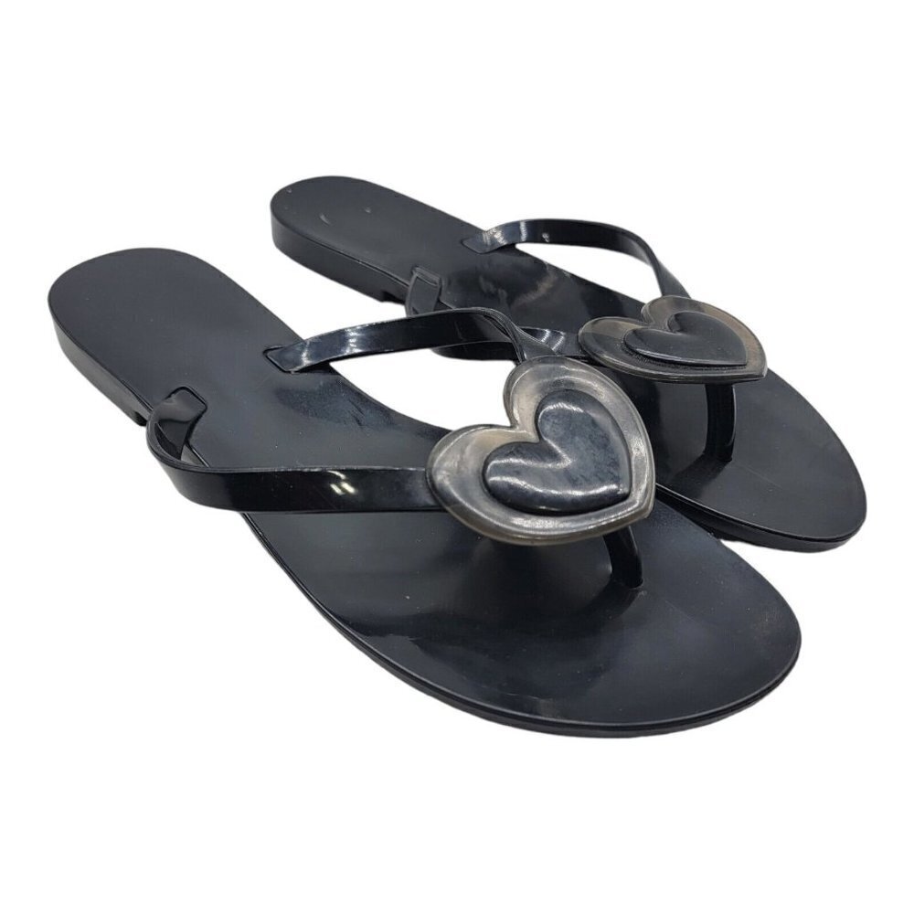 COPY - Melissa Women's Sandal Slide Size 5 Thong Flip Flop Jelly Shoe Heart Acc… - Picture 1 of 8